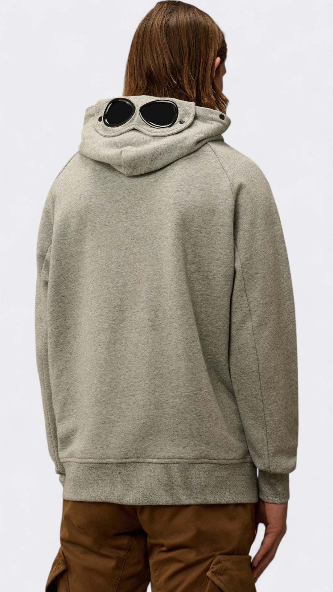 Diagonal Raised Fleece Goggle Hooded Sweatshirt