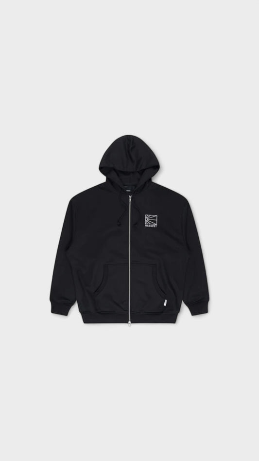 Men Mini Logo Zip Hoodie Knit